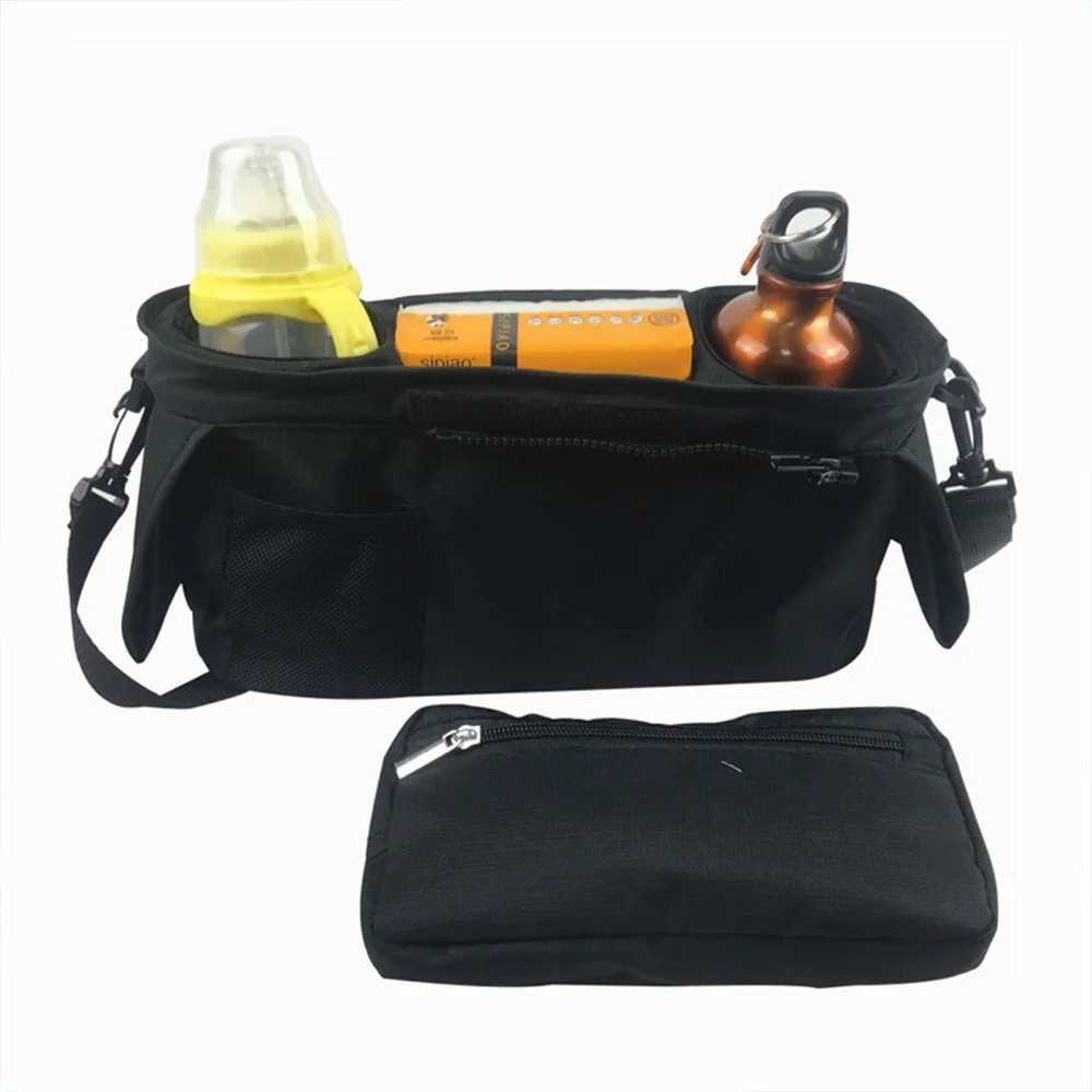 Universal Baby Stroller Organizer with Insulated Cup Holder Detachable Phone Bag Shoulder Strap Fits and Pet Stroller X250220