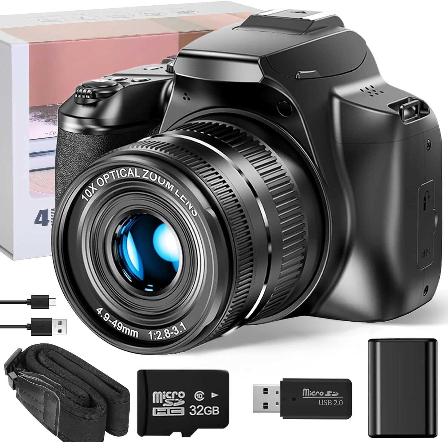 G-Anica Digital Camera 4k 64MP Cameras for Photography Video Camera40X zoom Camera for YouTube with Flash WiFi Output Z250220