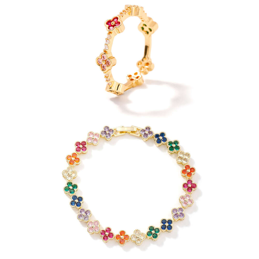 Clover Bracelet For Men and Women Designer jewelry 4/ Leaf Bracelets New luxury fashion retro high-end set with moissanite diamonds bracelet, ring and