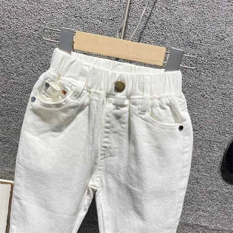 Childrens ripped pants Trouser baby boy jeans brand fashion autumn 3-8Y white children Trouser childrens clothing 2022 new 23 Z250220