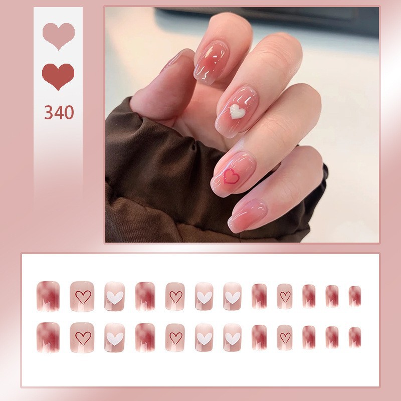 False Nails Sparkling diamond temperament, wearing armor with a high-end feel, fake nails that appear white, aurora, short wearing armor piece Adhesiv
