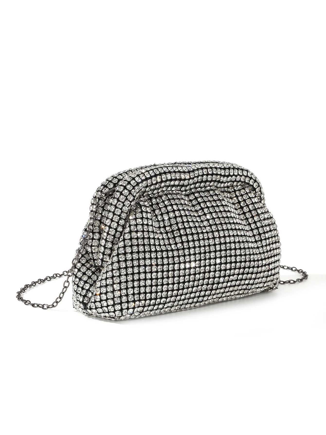 Shinyfashion rhinestone solid clutch woman handbags evening bag for party and wedding Z250220