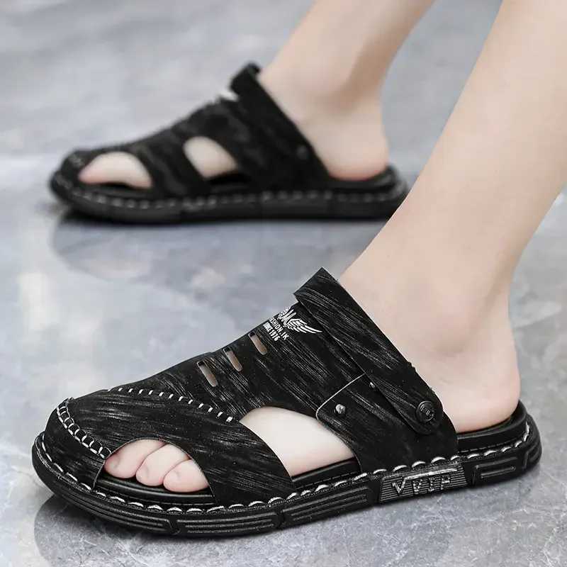 New Arrival Unique Style Classic and Comfortable Sandals for Men Summer Style Handmade Leather Slides with Soft Insole and Arch Support Men T250220