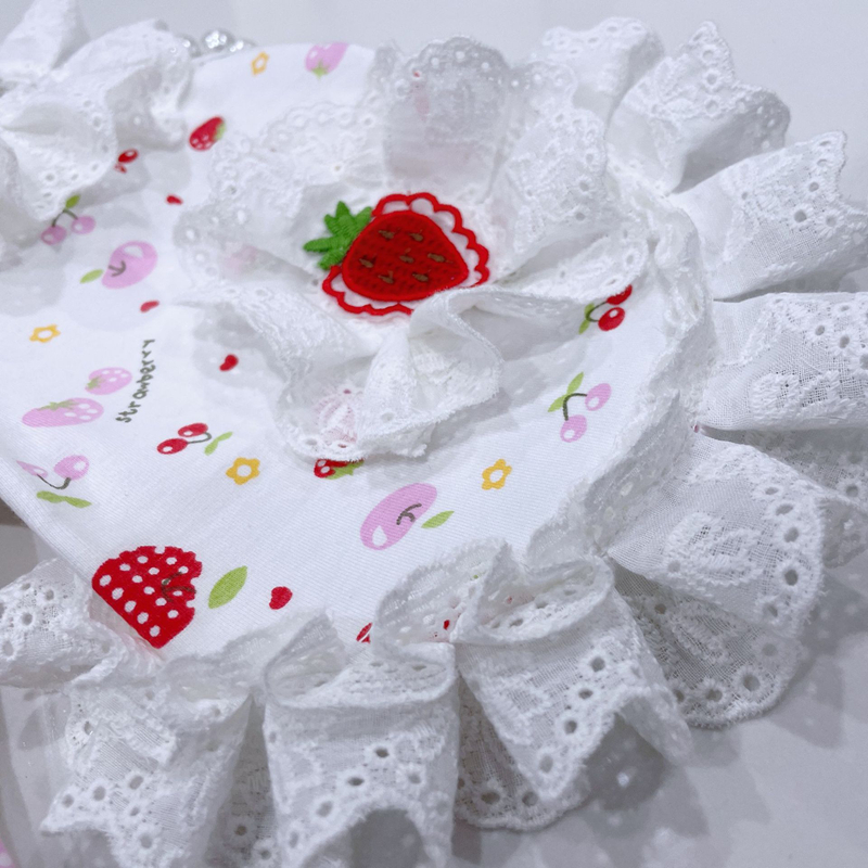 Summer Cat Dog Dresses with Cute Strawberry Decoration Lightweight and Cool Pure Cotton Dog Home Clothing Perfect for Chihuahua, Teddy and Small Breed