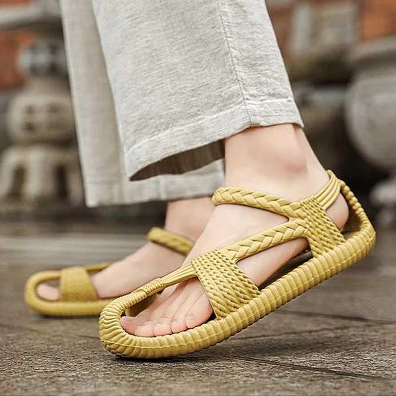 New Arrival Roman sandals mens sports sandals summer outdoor couple beach shoes Eva soft and comfortable open toe cloud slider T250220