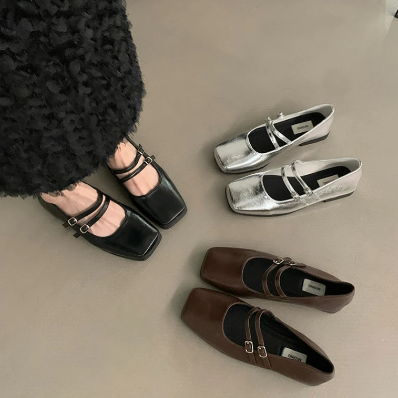 2025 Spring Square Toe Women Mary Jane Shoes Outdoor Comfort Soft Sole Shoes Ladies Outdoor Shoes 250122