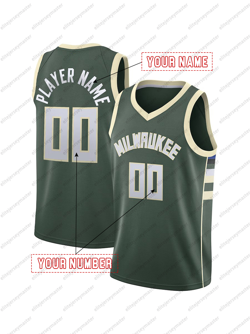 Kuzma Antetokounmpo Turner Custom Basketball Jersey Lillard Lopez Green Personalized Customized Jerseys Custom Any Number Name