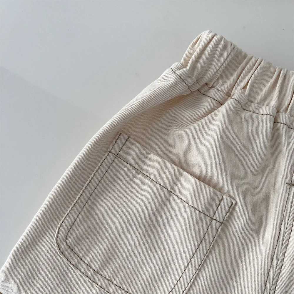 Toddler Boy School Pants Solid Color Spring Autumn Children Clothing Vintage Kids Jeans New Arrival Z250220