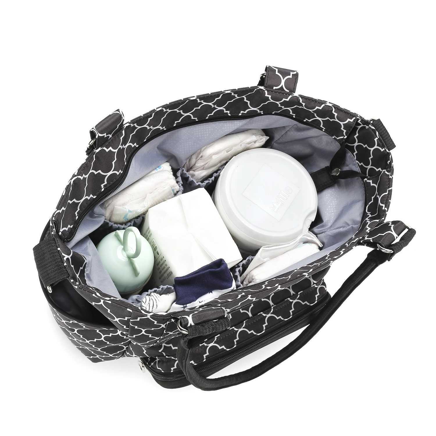 Diaper Bag 7 pieces set nappy tote bag large capacity for baby mom dad Travel Bag Newborn Nappy Bag with Changing Pad X250220