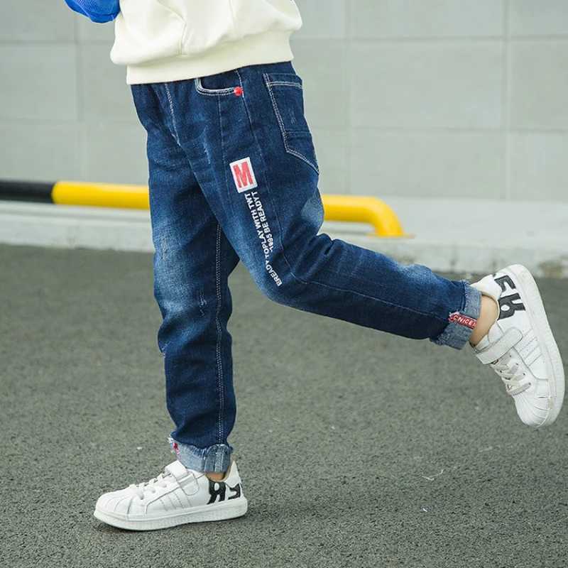 IENENS autumn boys dry jeans childrens jeans spring ultra-thin jeans young boys jeans Trouser elastic waist pants 5-13Y Z250220