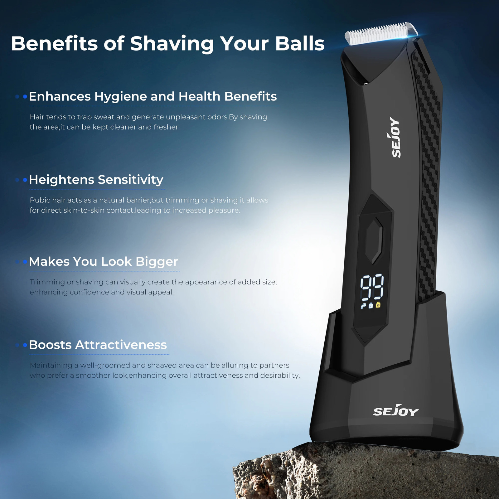 SEJOY Hair Trimmer Men Beard Body Grooming Kits Electric Clipper Nose Ear Trimer Rechargeable 250217