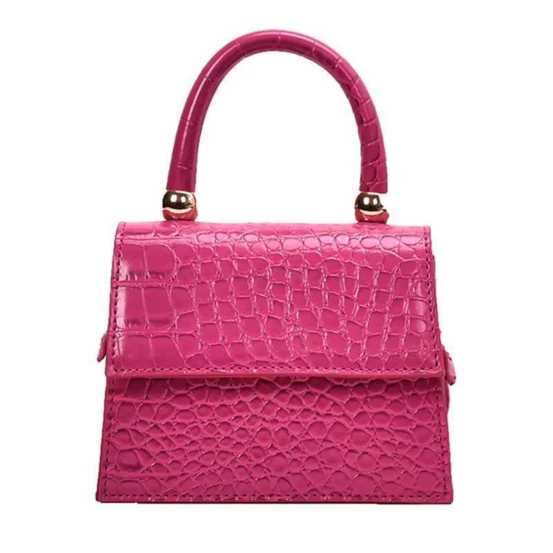 New Arrival Pu Leather Womens Handbag Crocodile Pattern Leather Sling Messenger Bags Hot Mini Small Square Shoulder Bag Fashion Pink Bags T250218