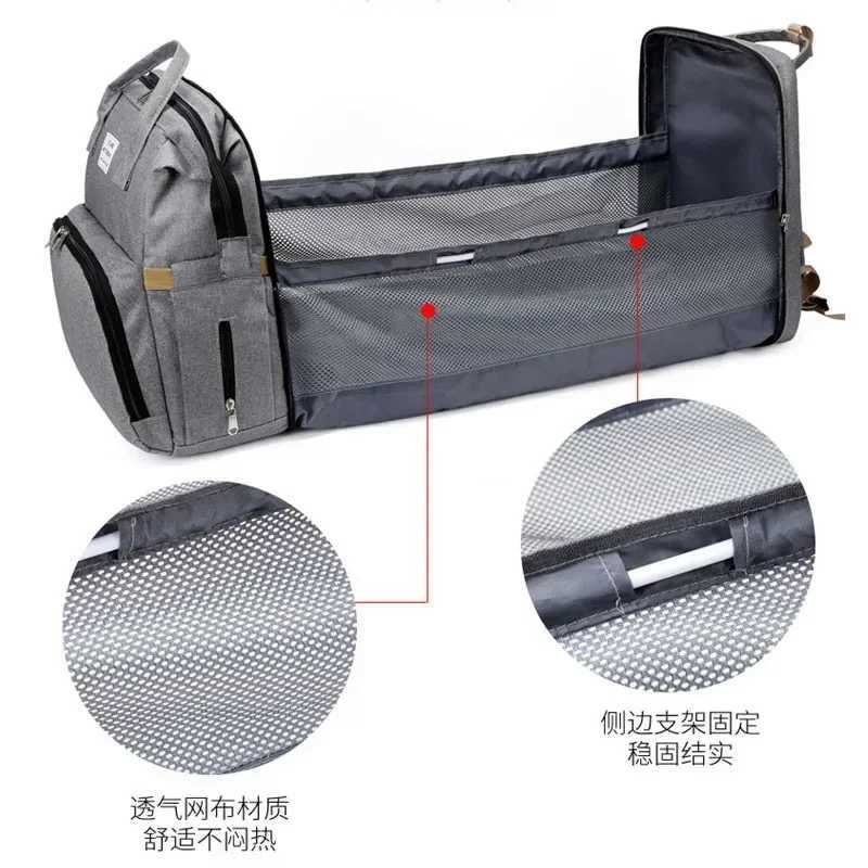 Mommy Diaper Bags Baby Bed Mother Large Capacity Nappy Milk Bottle Backpacks with Changing Mat Convenient Baby Nursing Bags X250220