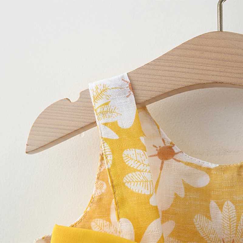 2Pcs/Set Daisy Dress For Girls Summer Sweet Bow Baby Beach Dresses Newborn Toddler Clothes 0 To 3 Years Old Children + Hat X2502201