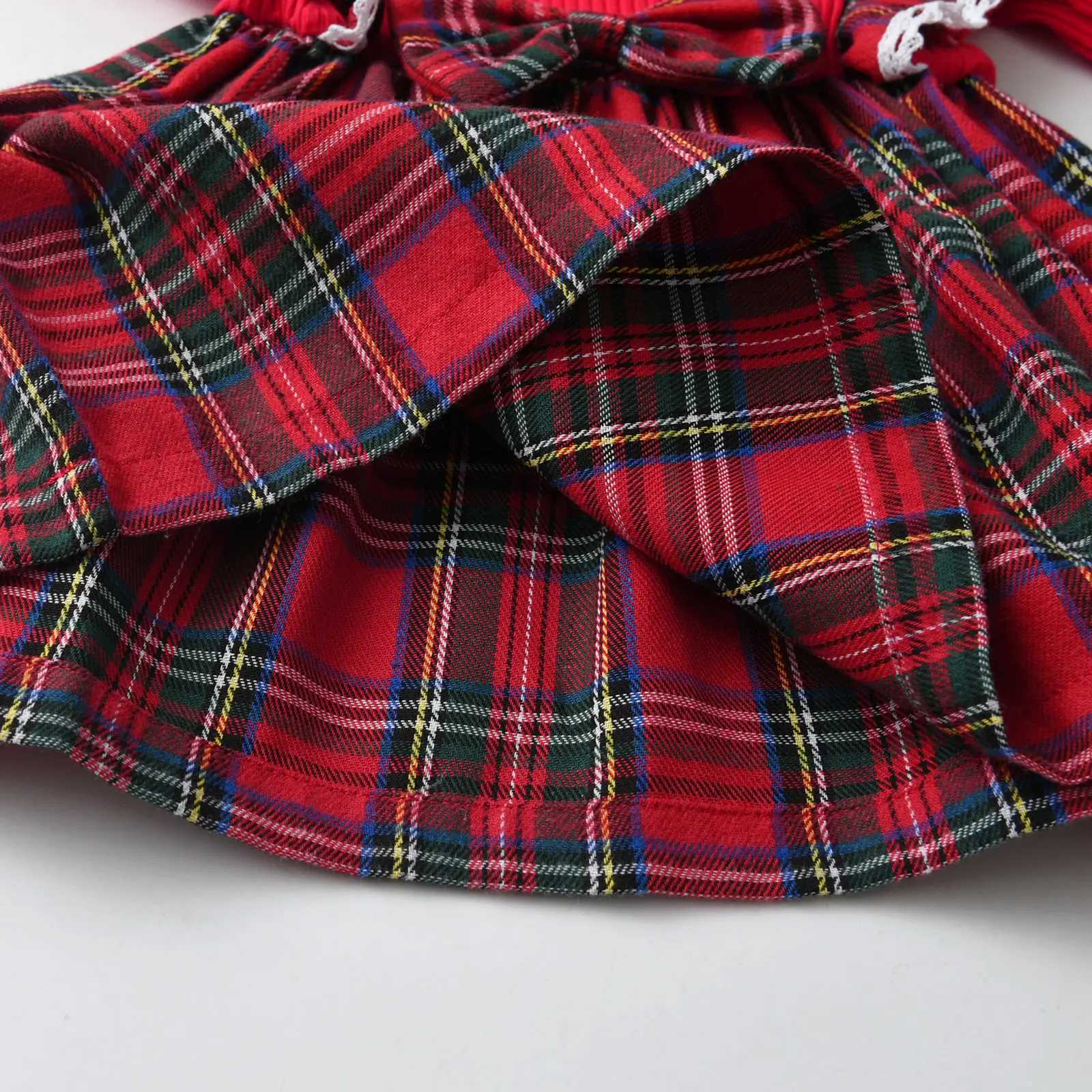 Spring Autumn Toddlers Baby Girls Princess Dress Clothes For 0-24 Months Cute Long Sleeve Plaid Dresses Come with Bow Headband X250220