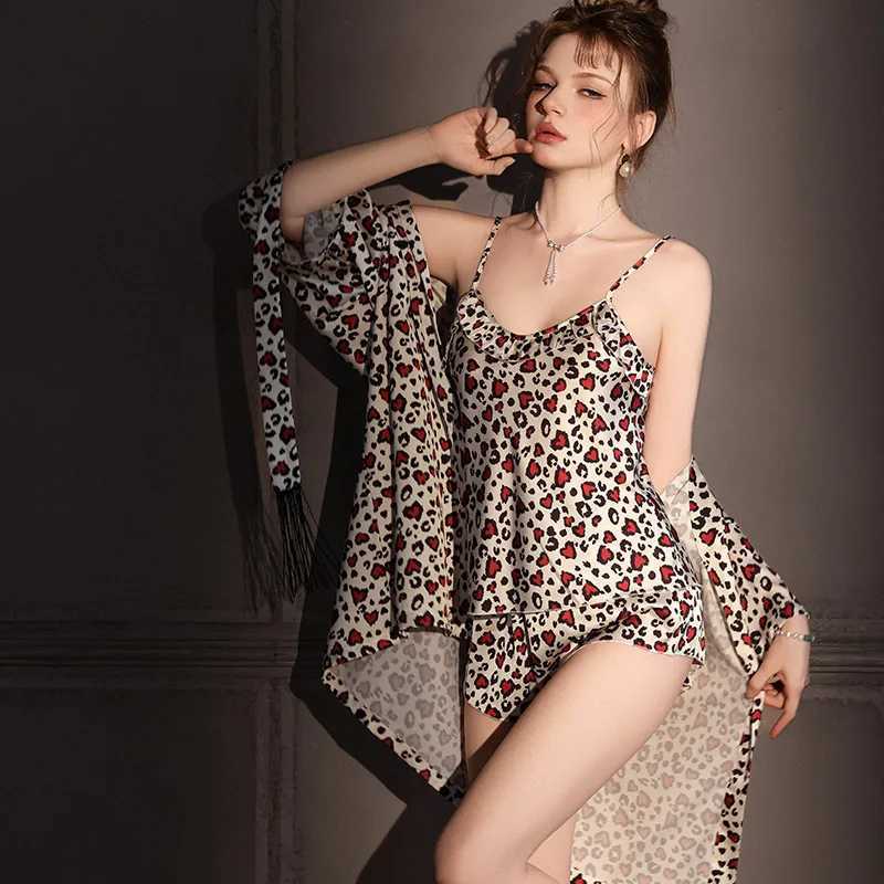 High Quality Suspender Ice Silk Nightgowns Women Spring Autumn Sexy Pajamas Fe Satin Design Womens Nightdress Lady SummerXJ250220