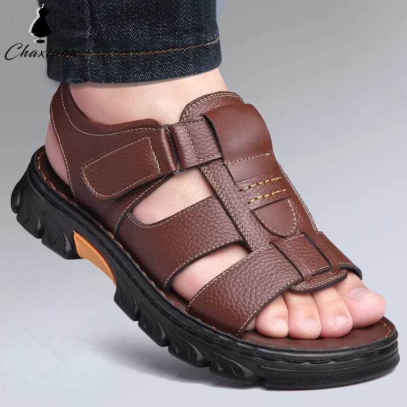 New Arrival Summer Mens Roman Sandals Platform Soft PU Mens Slippers Peep Toe Non-slip Men Travel Beach Shoes Outdoor Hollow Out T250220