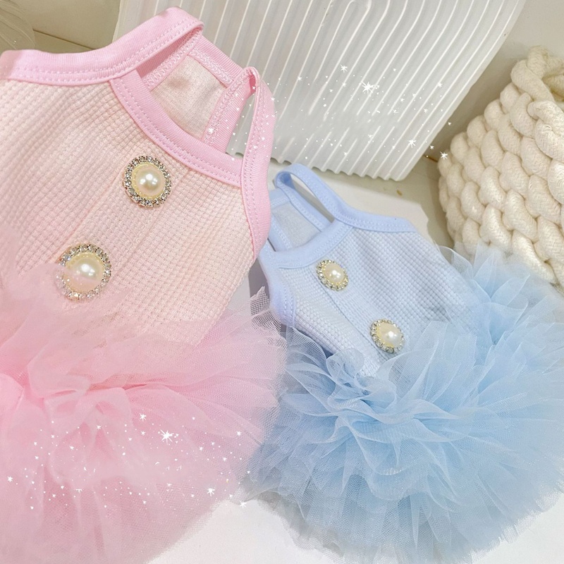 Small Dog Dresses with Pure Cotton Party Princess Dress, Cute Tutu Skirt, Suitable for All Seasons Puppy Party Clothes for Pomeranian, Teddy and Small
