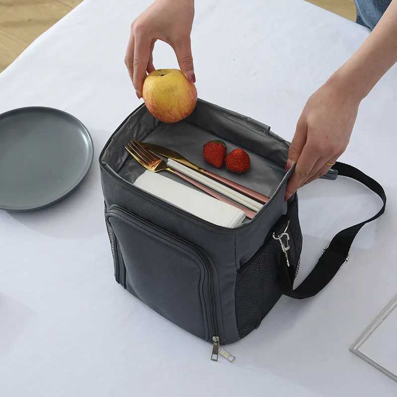Dog Travel Bowls Bags Large Capacity Food Thermal Lunch Bag for Women Kids Packed Bento Insulated Cooler Bags Portable Picnic Pouch Crossbody Handbags