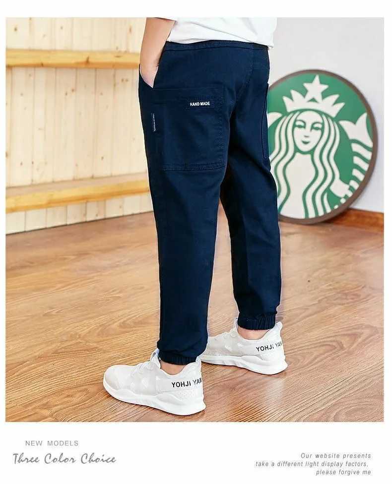 2023 Fashion Spring Autumn Cotton Boys Pants Children Trousers Casual Kids Sports Pants 3-13 Years Teenager Boys High Clothes Z250220