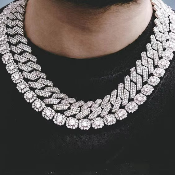 Hip Hop Iced Out White VVS Sterg Sier 2MM 3MM 4MM 5MM 6.5MM Moissanite Dia Men Tennis Chain Necklace Anant Jewels