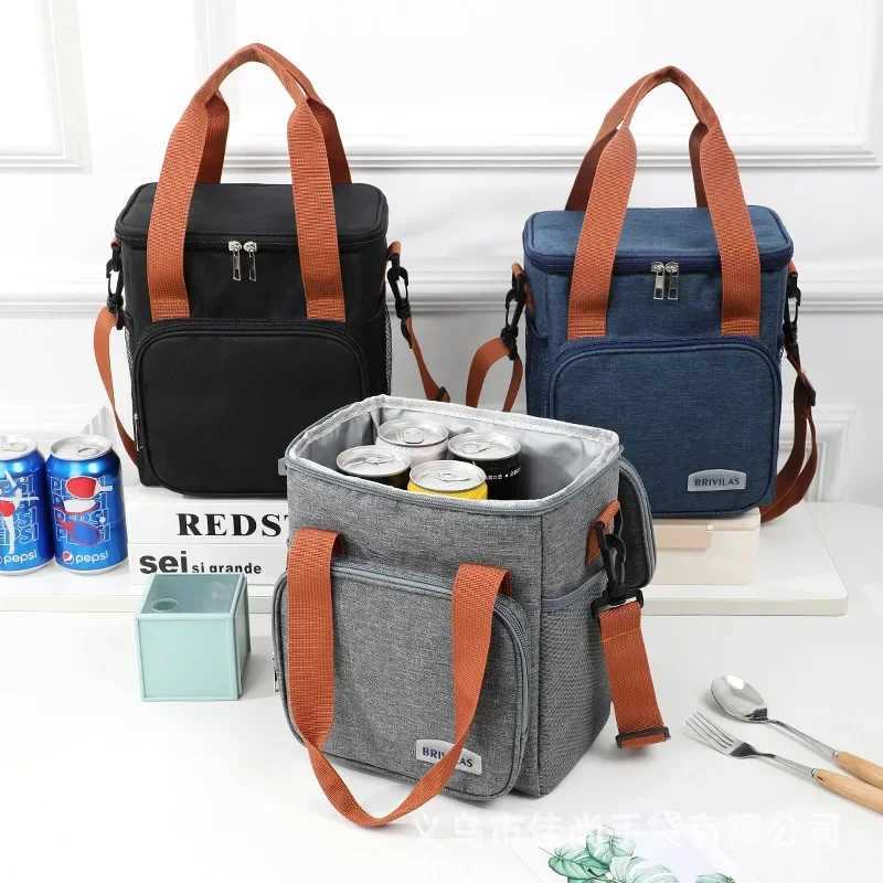 Dog Travel Bowls Bags Portable Thermal Lunch Bag Picnic Food Cooler Bags Insulated Case Durable Waterproof Office Lunchbag Shoulder Strap Cooling Box 