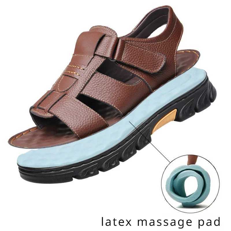 New Arrival Summer Mens Roman Sandals Platform Soft PU Mens Slippers Peep Toe Non-slip Men Travel Beach Shoes Outdoor Hollow Out T250220