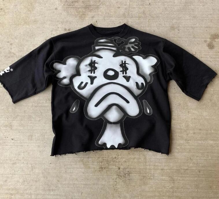 Y2K t shirt Vintage American Printed pattern Oversized T shirts Hip Hop Streetwear Harajuku Men Women Goth Short Sleeved top R250221