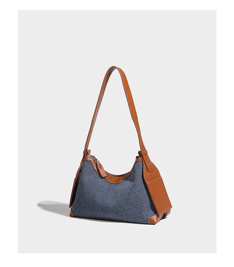 Chic Large Volume Denim Crossbody Bag - Sleek Pillow Design for Everyday Use