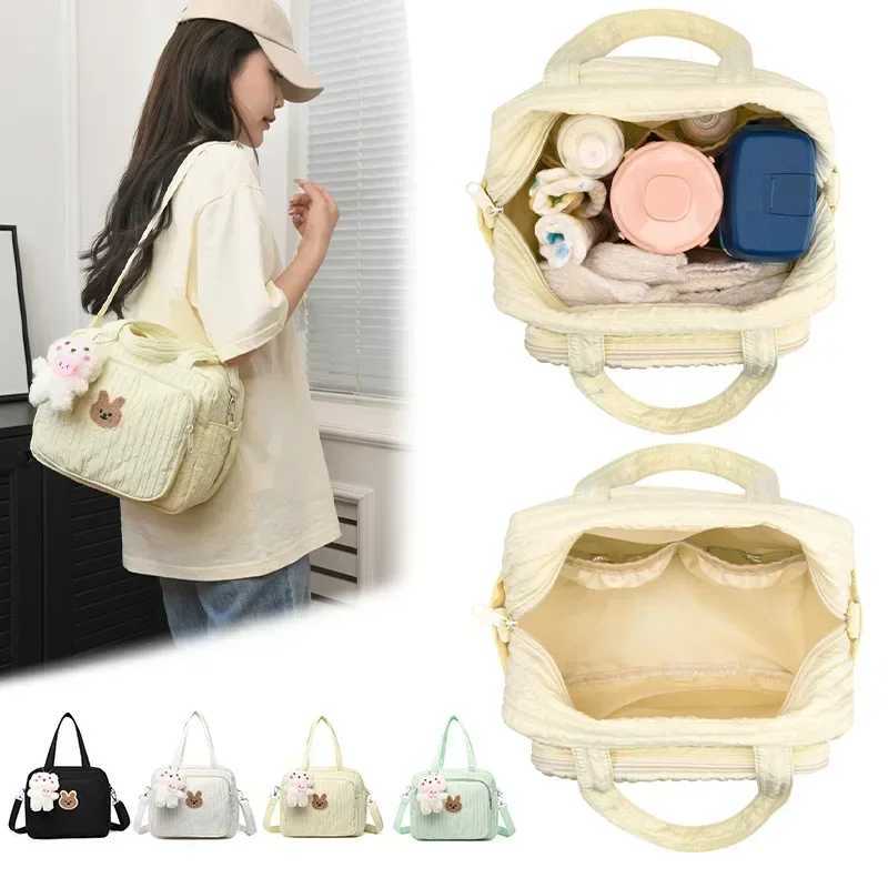 Baby Diaper Bags Organizer Maternity Bag Portable Cute Cartoon Multi-function Large Capacity Nylon Mom Travel Tote with Pendant X250220