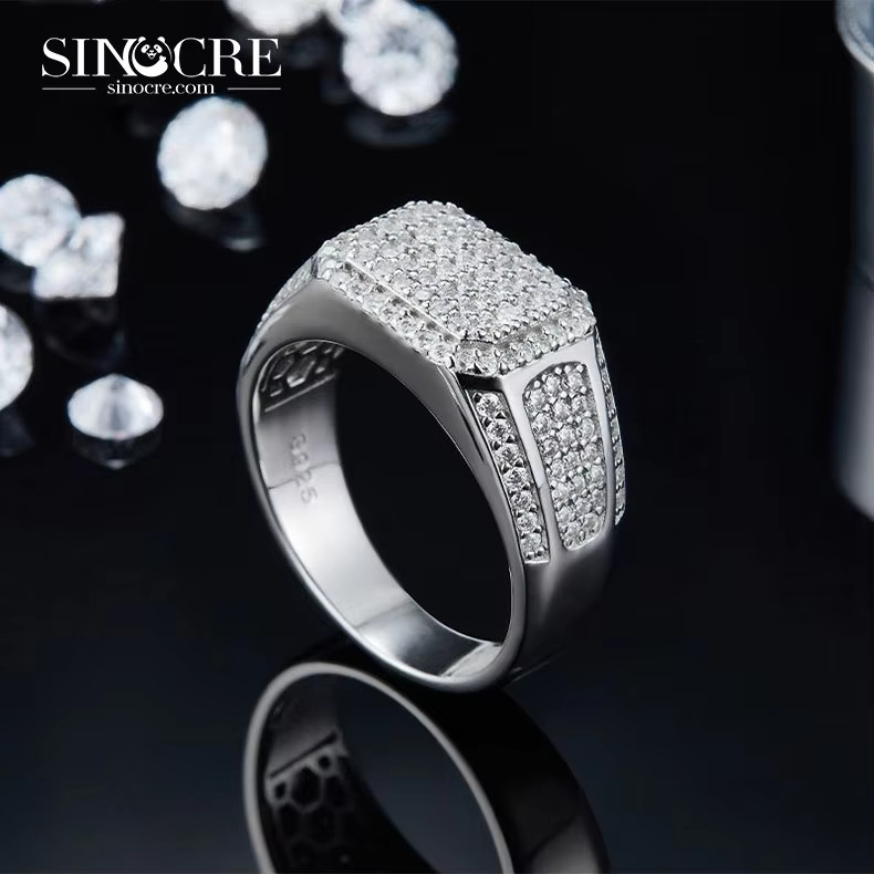 Quality Moissanite Dia Mens Ring Sinocre Jewelry