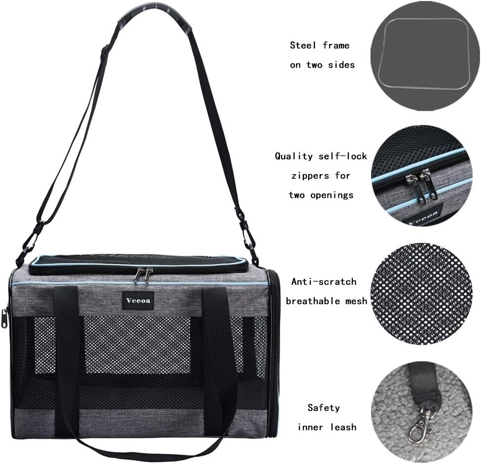 Pet carrier for small cats 16 LBS Soft side small dog travel carrier Foldable carrying bag Sturdy transport carrier for long distance travel