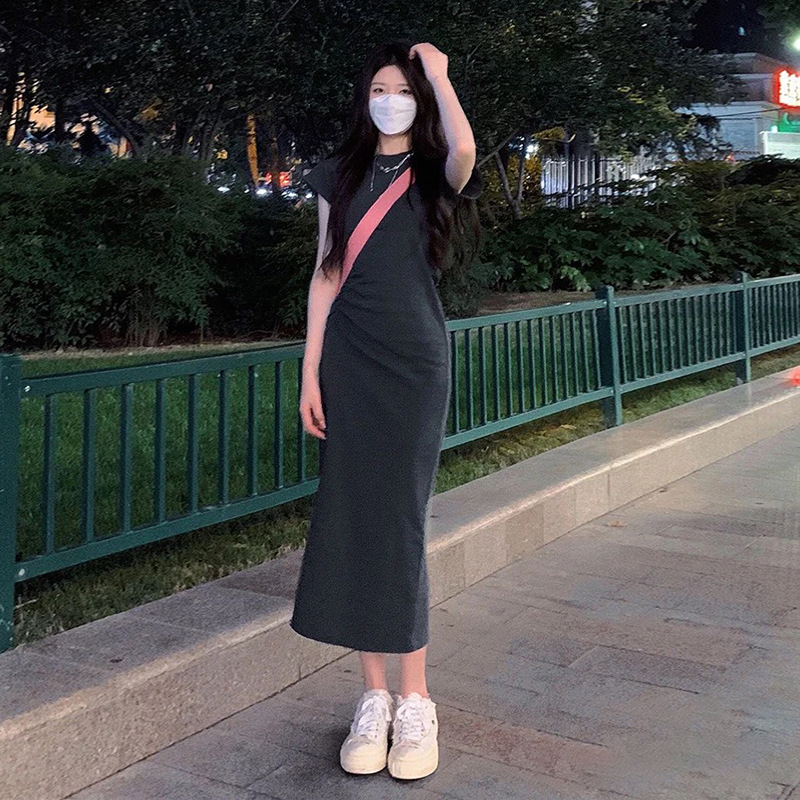 LC9886 French slim dress female summer niche design 2025 new style body-shaping suit light mature style hip skirt