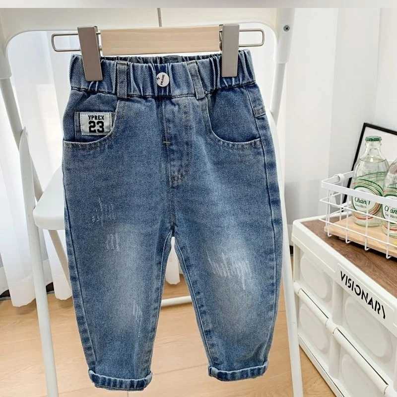 Boys Jean Pants Long Trousers Cotton 2024 Cute Spring Autumn Babys Kids Pants Teenagers Outwear Childrens Clothing Z250220