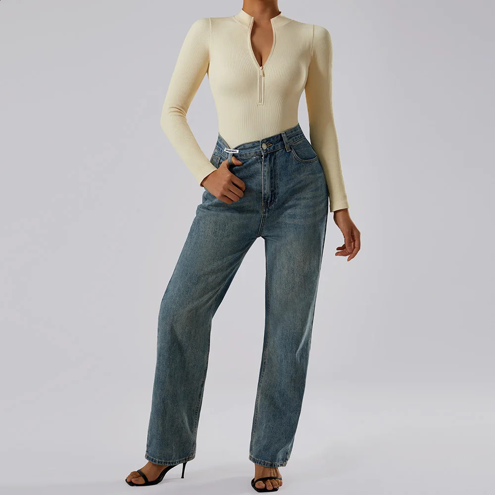 Bodycon Bodysuit Women Jumpsuit Clothing Fashion Streetwear Outfits Romper Playsuits Long Sleeve Autumn Winter Zipper Jumpsuit 250220