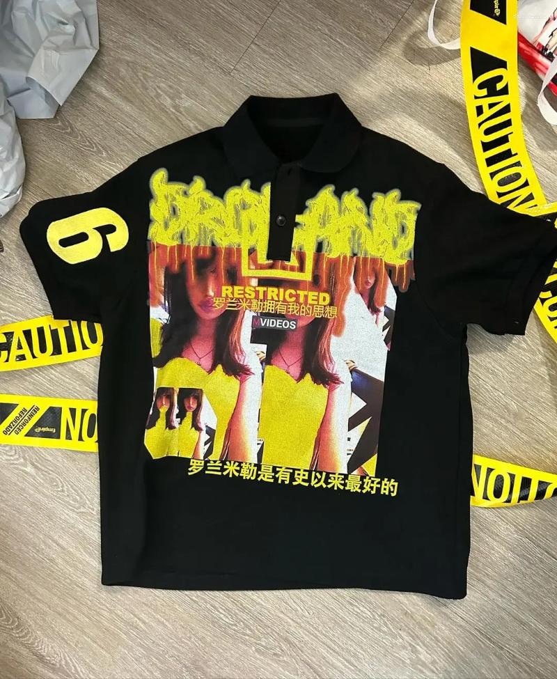 Men's T Shirts Harajuku Drolandmiller Print Graphic Cotton Tops Retro Men Women Goth Style Short Sleeve Streetwear