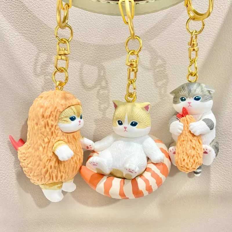 Mofusand Cats Cosplay Tempura Fried Shrimp Chips Food Series Kitten Blind Box Cute Figurine Ornament Toy Gift for Kids W250220