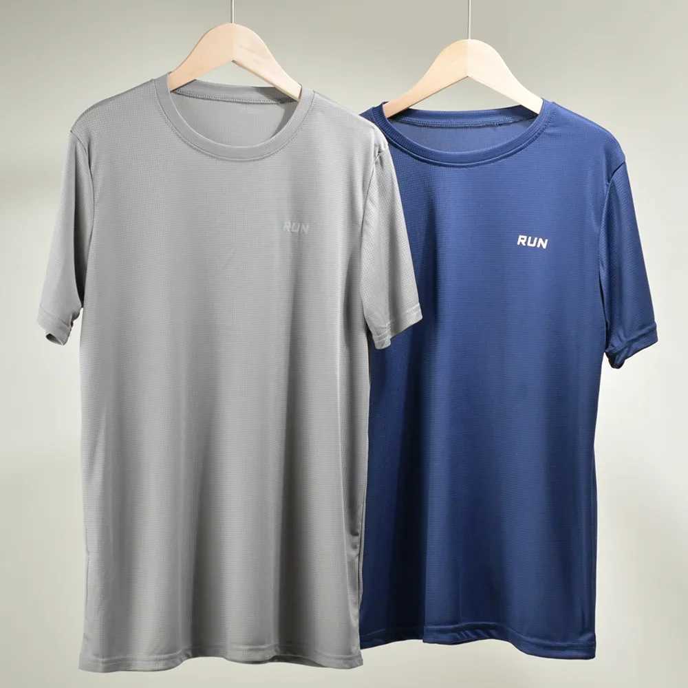 /2 Pcs Mens Quick Dry Short Sleeve Running Moisture Wicking Round Neck T-Shirt Mens Lightweight Breathable Gym Sport Shirt Tops W250220