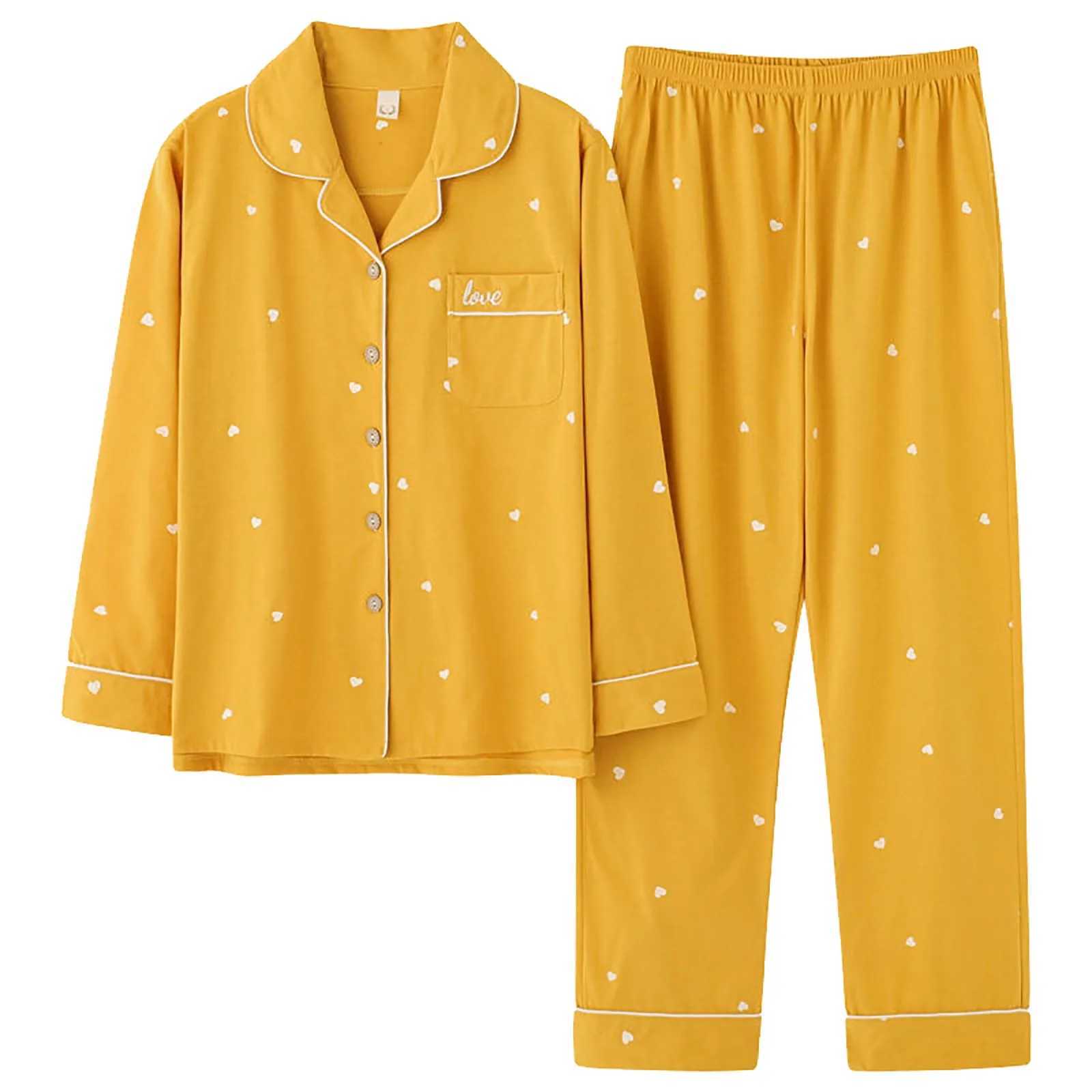 Cotton Pajamas Fe Spring Autumn Large Size Long Sve Wearing Korean Version Cute Cotton Home Suit Pajamas For Women SetXJ250220