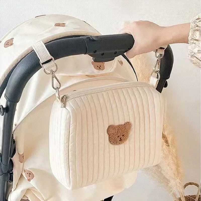Portable Stroller Nappy Bag Quilted Baby Diaper Caddy Organizer Embroidered Mommy Bags Babies Accessories Changing Bag Storage X250220