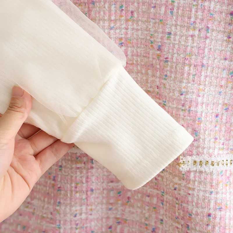2024 Autumn Baby Girls Clothes 0-3Y Infant Plaid Mesh Patchwork Dress Toddler Sweet Outfit Girls Long Sleeve Princess Dresses X250220