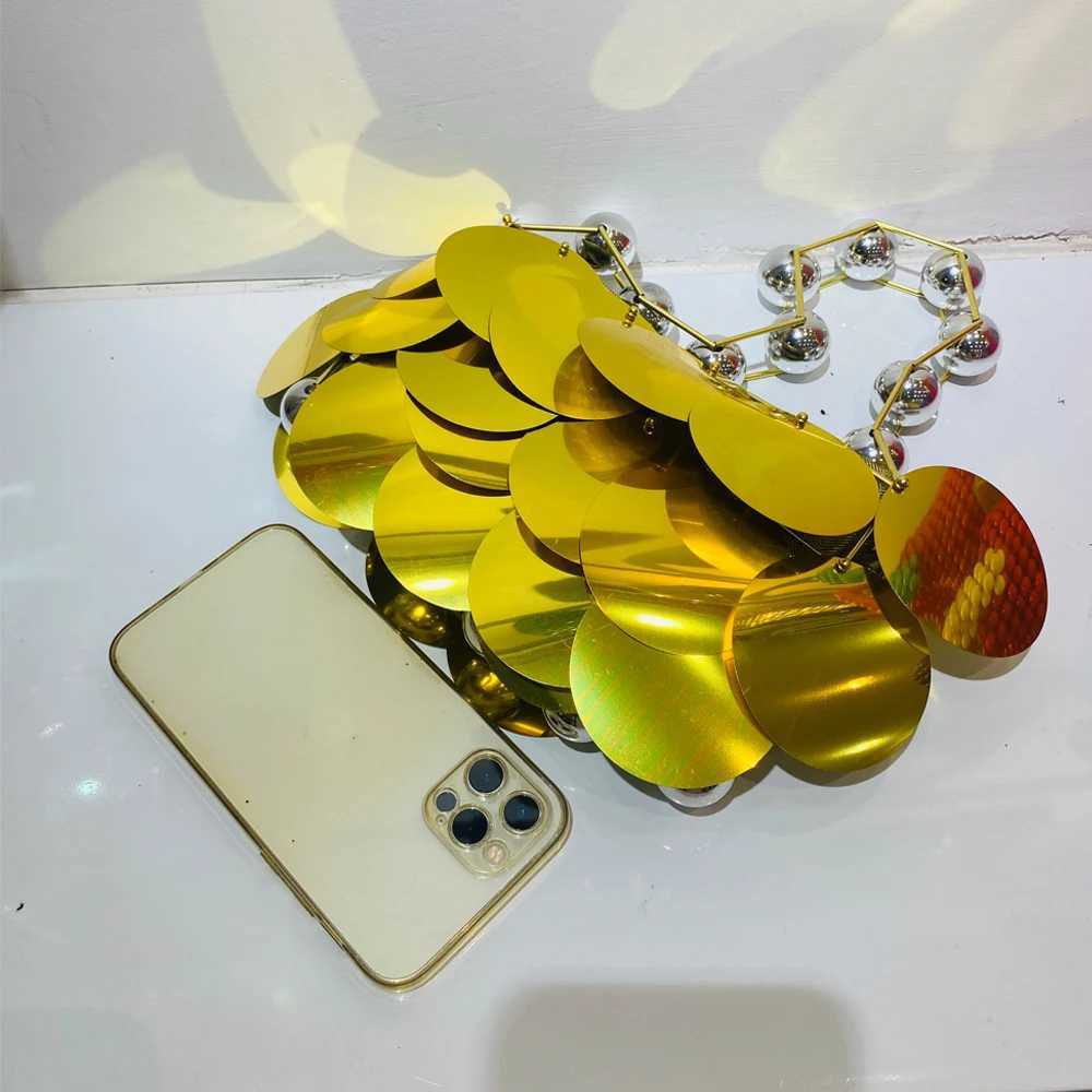 Lady Evening Bags For Women Luxury Designer Handbag And Purse 2023 New Shiny Sequin Inlaid Weaving Beaded Trim Wrist Clutch Bag Z250220