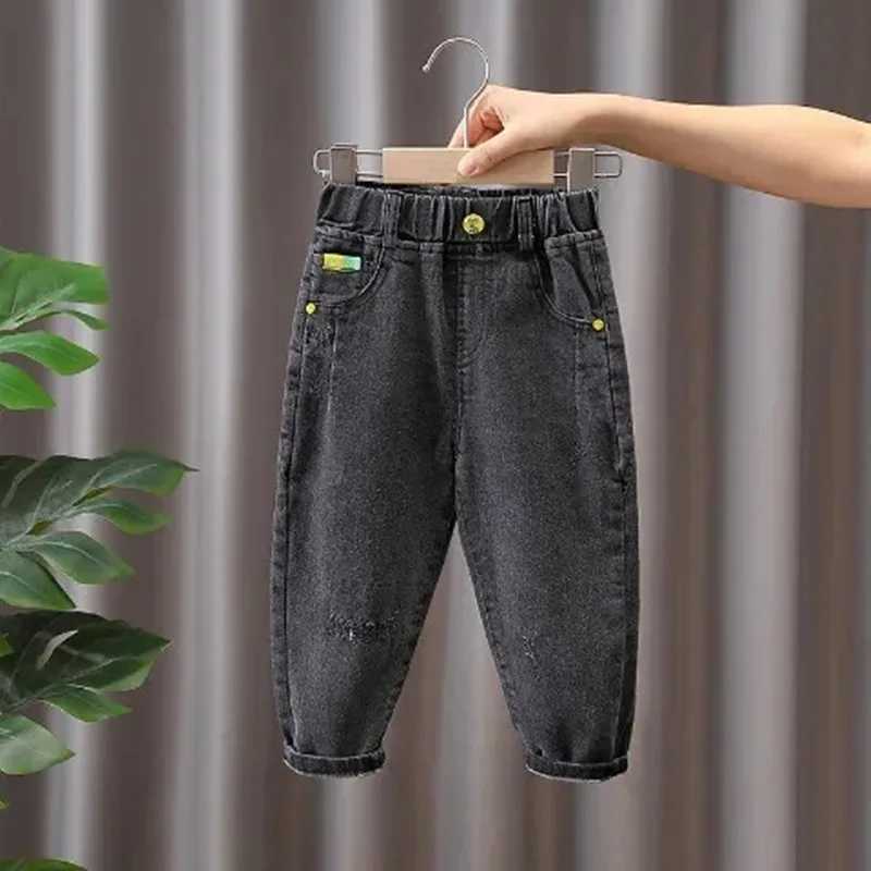 Autumn Winter Boys Trousers Childrens Plush Thickened Jeans New Childrens Casual Pant Fashion Baby Pant Z250220