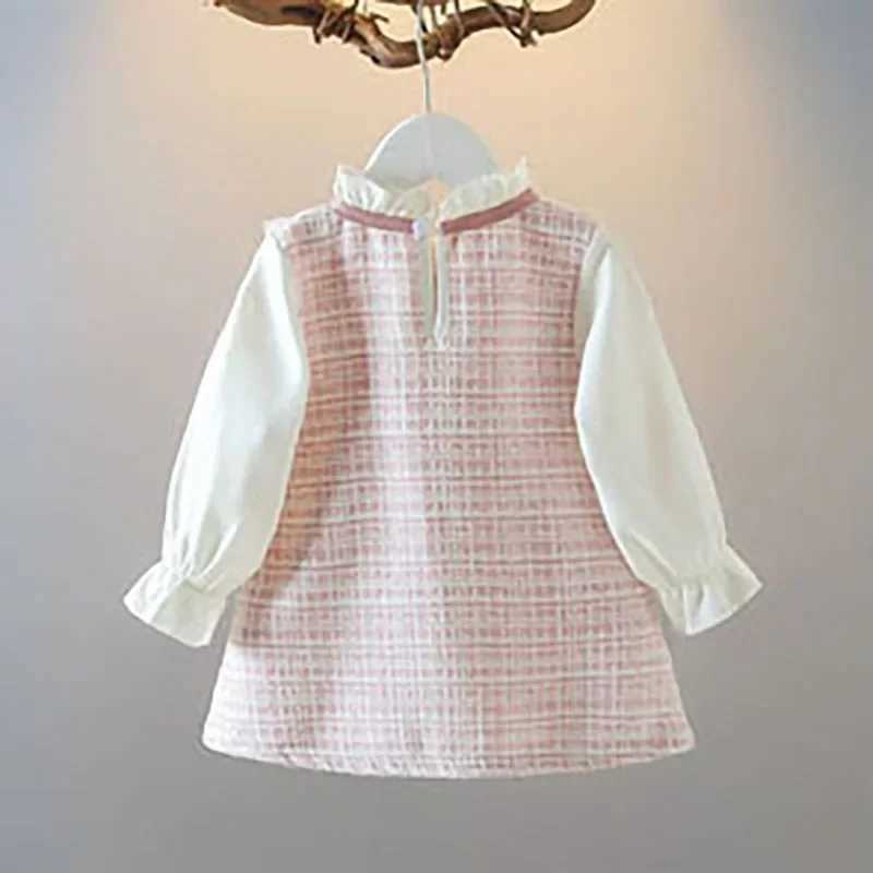 0-3Y Girls Dresses Spring A Line Dress Bow Decoration Long Sleeve For Girls Baby Clothing X250220
