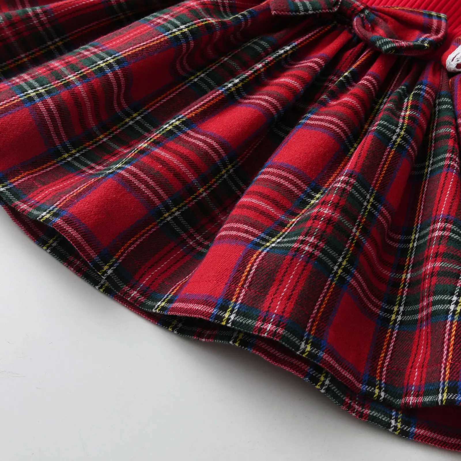 Spring Autumn Toddlers Baby Girls Princess Dress Clothes For 0-24 Months Cute Long Sleeve Plaid Dresses Come with Bow Headband X250220