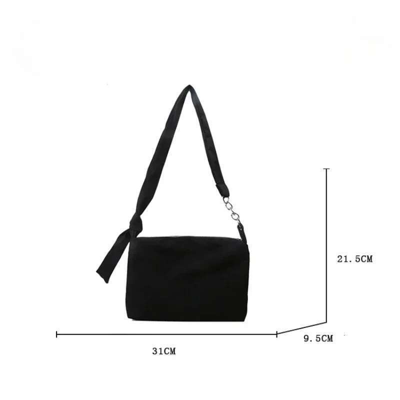 Black Crossbody for Women Girls Handbag Shopper Casual Solid Simple Chain Knotted Straps Messenger Shoulder Totes Bags Handbags