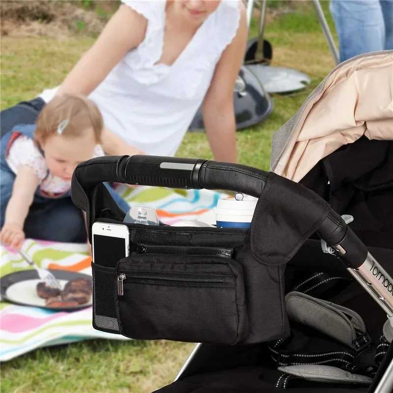 Baby Stroller Storage Large Capacity Travel Hanging Bag Mummy Bag Phone Bottle Holder Pram Diaper Bags Baby Stroller Accessories X250220