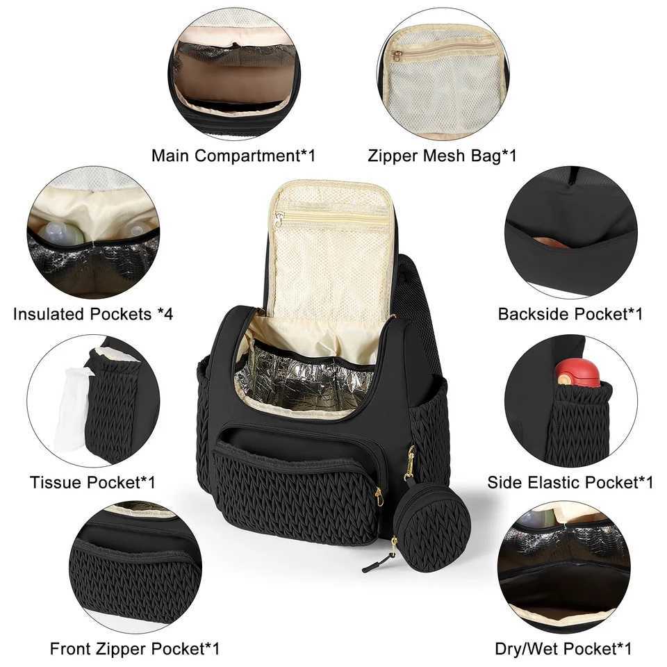 Large capacity mom backpack fashionable mom backpack baby stroller hanging bag mom handbag outdoor travel backpack X250220