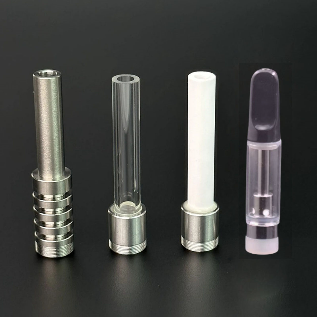 510 Replacement Thread Titanium Ceramic Quartz Tips Nail Titanium 1.0ml empty cartridges oil Concentrate Dab Straw Water Pipe Bongs
