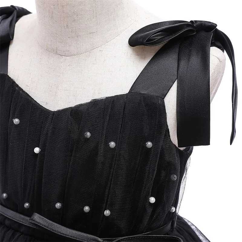 Baby Girl Halloween Costume Toddler Girl Black Beaded Evening Party Dress 12M Girls Princess Tutu Gown Infant Birthday Outfits X250220